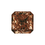 Radiant shape diamond selected with a dark brown colour