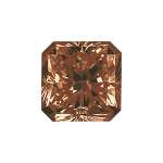 Radiant shape diamond with a deep brown colour