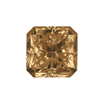 Radiant shape diamond with a intense brown colour