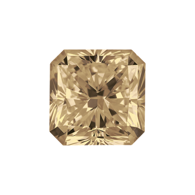 Diamante de talla radiante color marrón rosáceo claro de 0.56 quilates