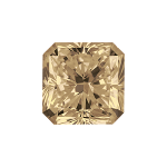 Radiant shape diamond with a light brown colour