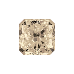 Radiant shape diamond with a very light brown colour