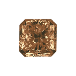Radiant shape diamond with a vivid brown colour