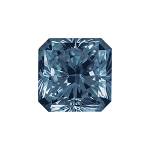 Radiant shape diamond with a deep blue colour