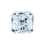 Radiant shape diamond with a fancy blue colour
