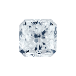 Radiant shape diamond with a very light blue colour