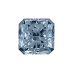 Radiant shape diamond with a vivid blue colour