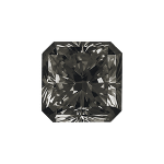 Radiant shape diamond with a dark grey colour