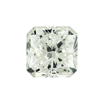Radiant shape diamond with a faint green color