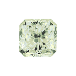 Radiant shape diamond with a light green color