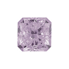 Diamante de talla radiante color violeta rosáceo de 0.42 quilates
