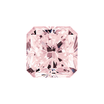 Radiant shape diamond with a fancy pink color