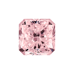 Radiant shape diamond with a intense pink color
