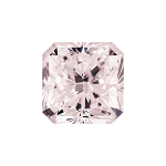 Radiant shape diamond selected with a very light pink color