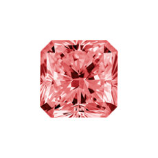 Diamante de talla radiante de 0,86 quilates de color rojo