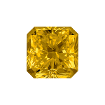 Radiant shape diamond with a deep yellow colour