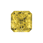 Radiant shape diamond selected with a fancy yellow colour