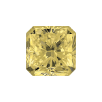 Radiant shape diamond with a light yellow colour