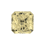 Radiant shape diamond with a very light yellow color