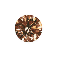 Diamante de talla redonda de color marrón amarillento fuerte de 3.17 quilates