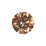 Round shape diamond with a deep brown colour