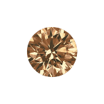 Round shape diamond with a vivid brown colour
