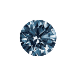 Round shape diamond with a dark blue colour