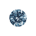 Round shape diamond with a deep blue colour