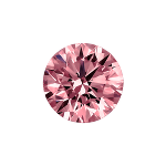 Round shape diamond with a dark pink color