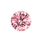 Round shape diamond with a deep pink color