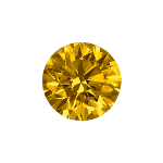 Round shape diamond with a dark yellow colour