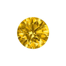3.50-Carat Deep Yellow Round Cut Diamond