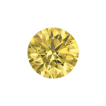 Round shape diamond with a fancy yellow colour