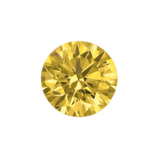 Diamante de talla redonda color amarillo intenso de 8.42 quilates
