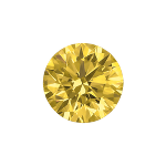 Round shape diamond with a intense yellow colour