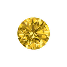 0.26-Carat Vivid Orangy Yellow Round Cut Diamond