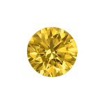 Round shape diamond with a vivid yellow colour