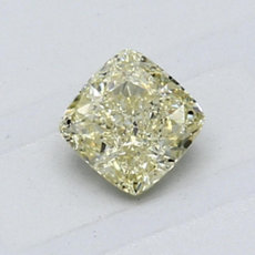 0,69-Carat Light Brownish Greenish Yellow Cushion Cut Diamond