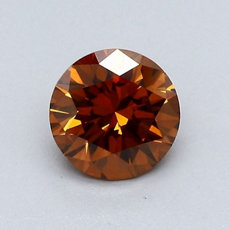 0,84-Carat Deep Brownish Yellowish Orange Round Cut Diamond