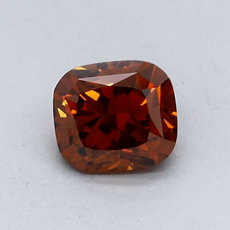 0.83 quilates de color intenso Naranja amarronado Diamante de talla cojín: