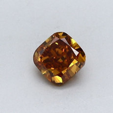 0.50-Carat Deep Brownish Yellowish Orange Cushion Cut Diamond