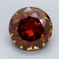 2,85-Carat Deep Brown Orange Round Cut Diamond
