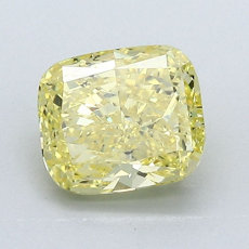 Diamant  jaune vif Taille coussin de 1,89 carat