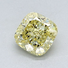 Diamant  jaune intense Taille coussin de 1,21 carat