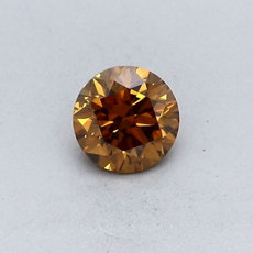 0,38-Carat Deep Brownish Yellowish Orange Round Cut Diamond
