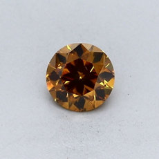 0,37-Carat Deep Brownish Yellowish Orange Round Cut Diamond
