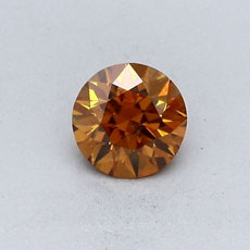 0.44 quilates de color intenso Naranja amarillento Diamante de talla redonda