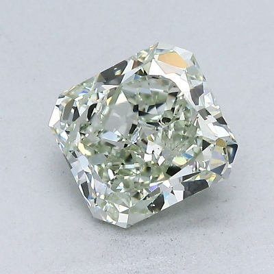 Diamante de talla radiante color Amarillo verdoso de 1.55 quilates