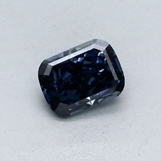 0.50 quilates de color intenso Azul grisáceo Diamante de talla cojín: