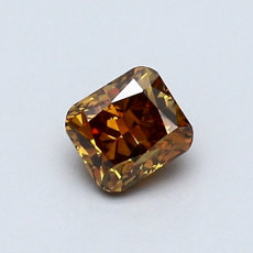 0,48-Carat Deep Brown Orange Cushion Cut Diamond